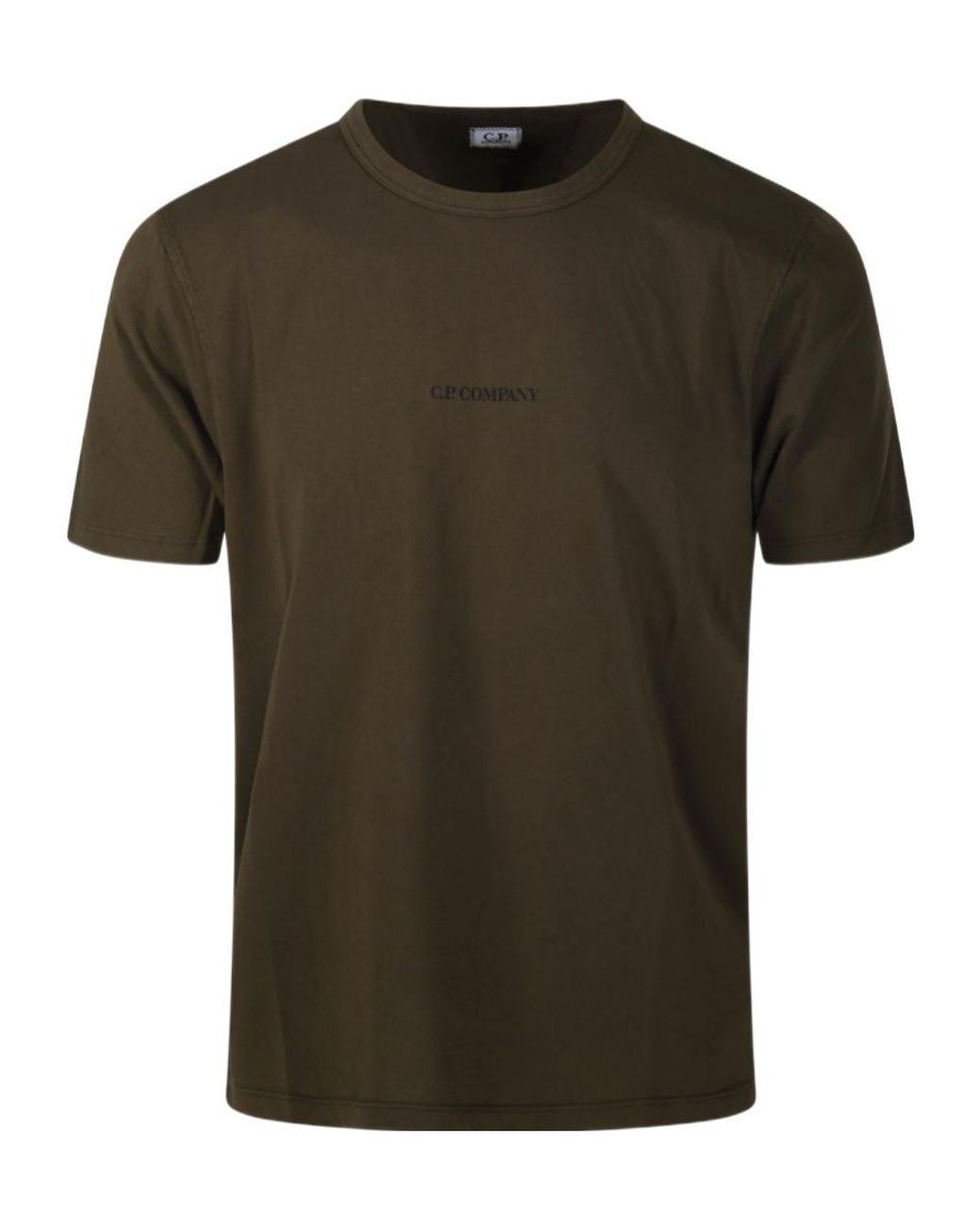 C P Company Green Logo Crew Neck T-Shirt for men