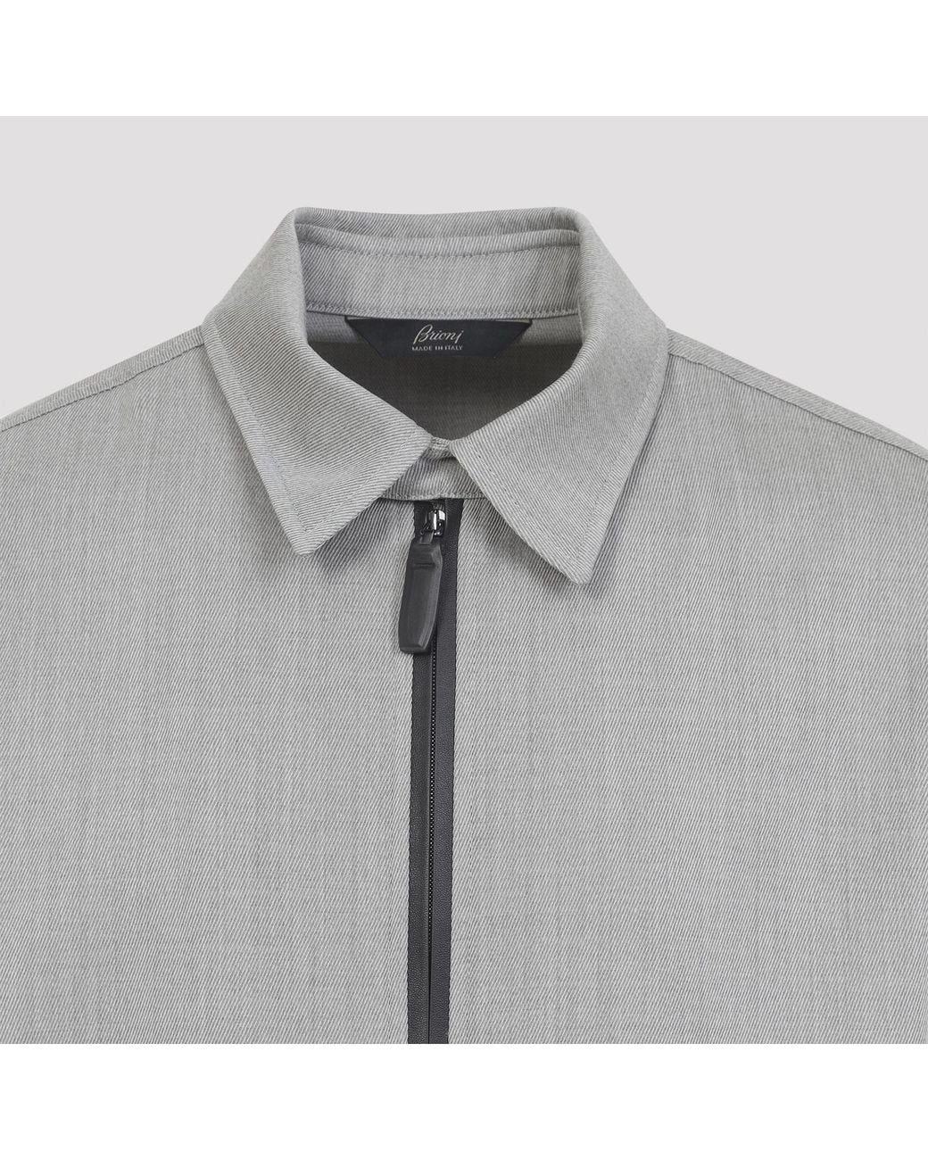 Brioni Gray Zip-Up Blouson Jacket for men