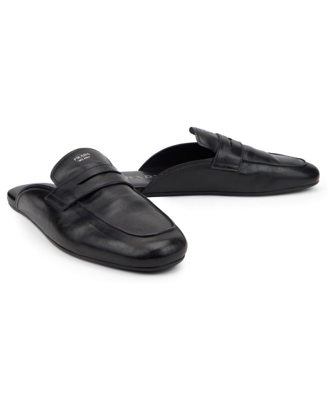 Prada Black Round-Toe Mules for men