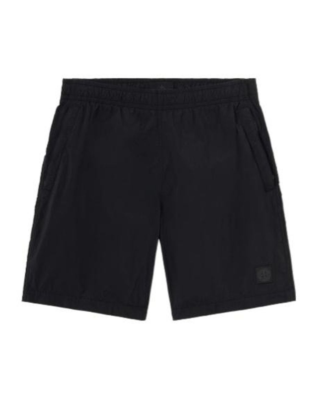 Stone Island Black Elasticated Pocket Shorts for men