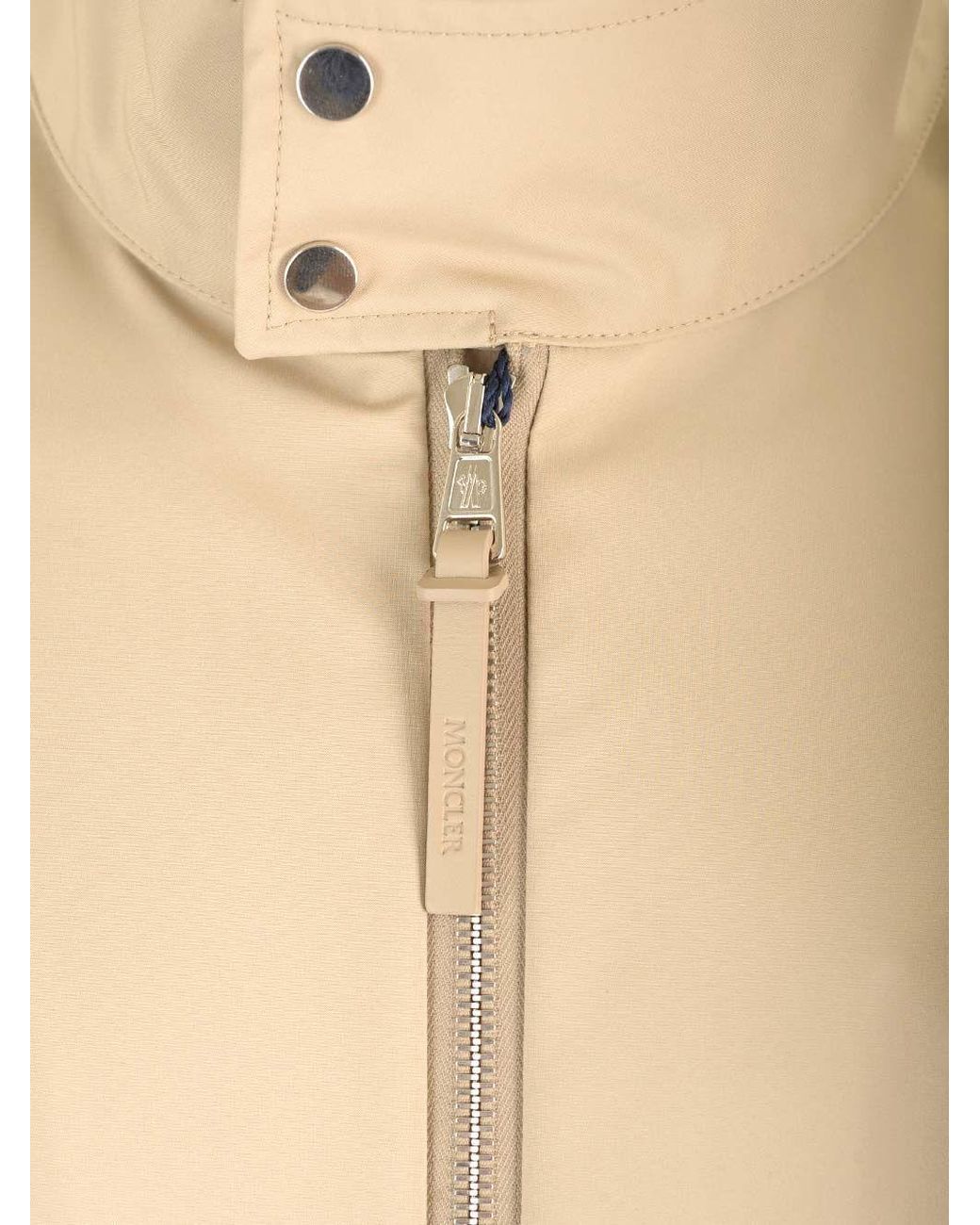 Moncler Natural High Neck Zip-Up Jacket for men