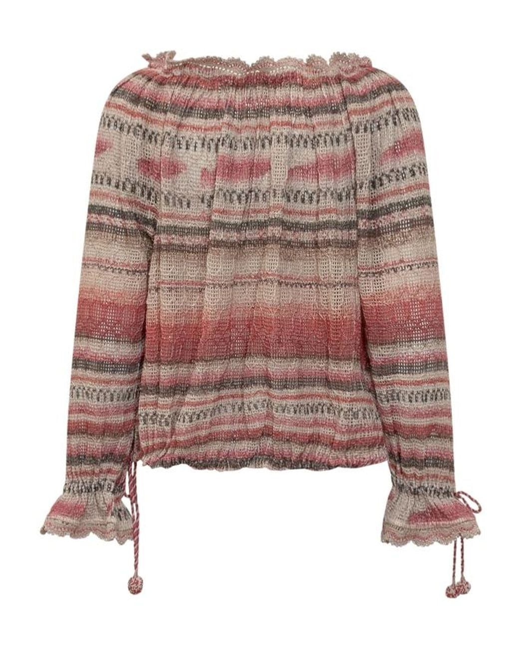 Isabel Marant Pink Nalyna Smocked Knit Top