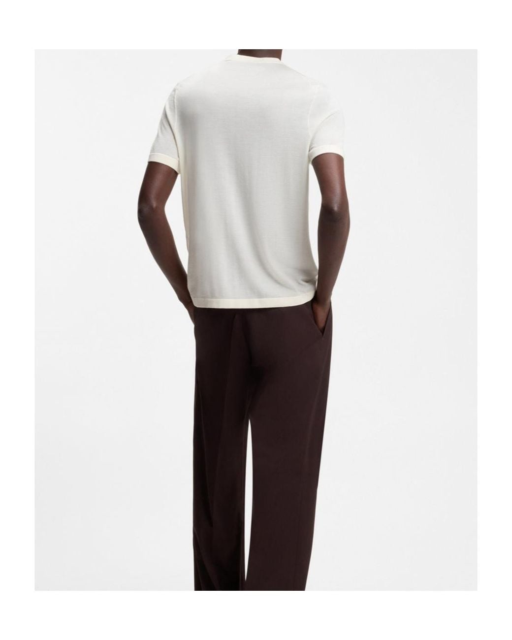 Boss White Boss Short-Sleeved Crewneck Knitted Jumper for men