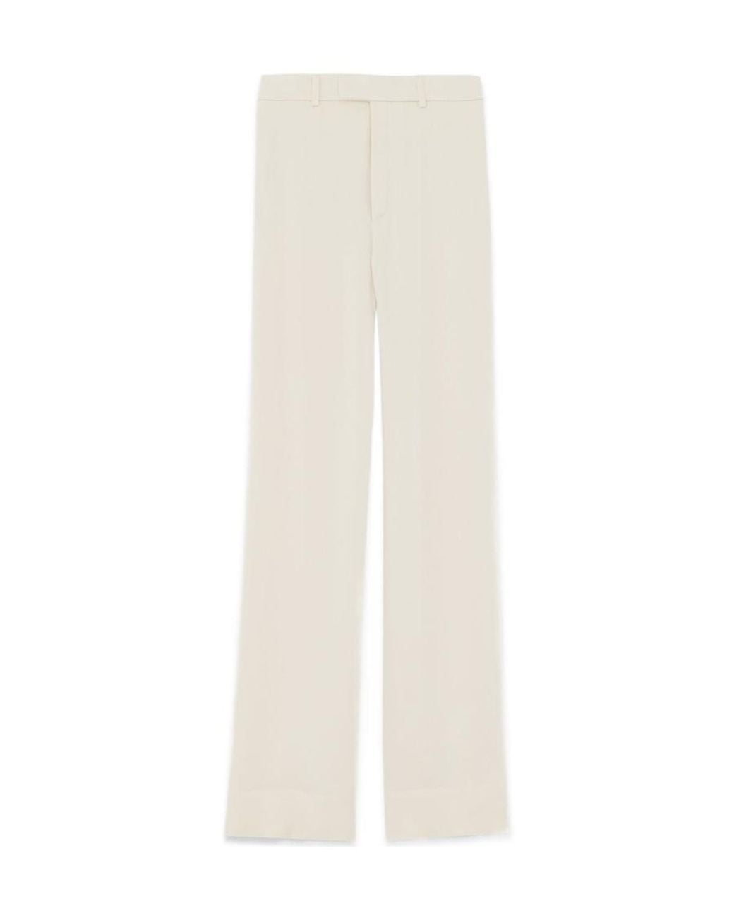 Saint Laurent White Satin Trousers