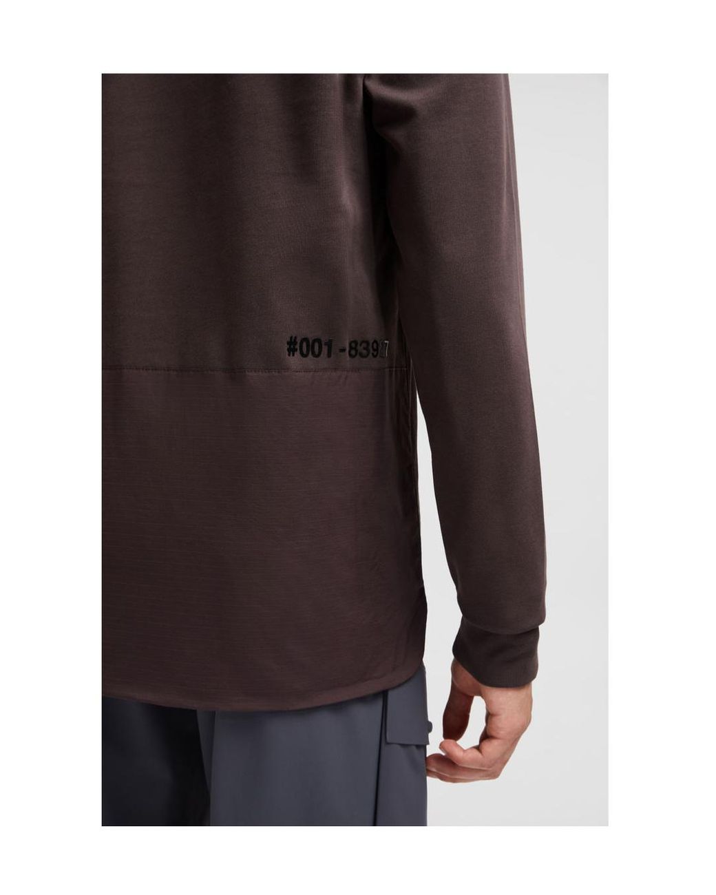 Moncler Brown Grenoble Logo Detailed Long-Sleeved T-Shirt for men