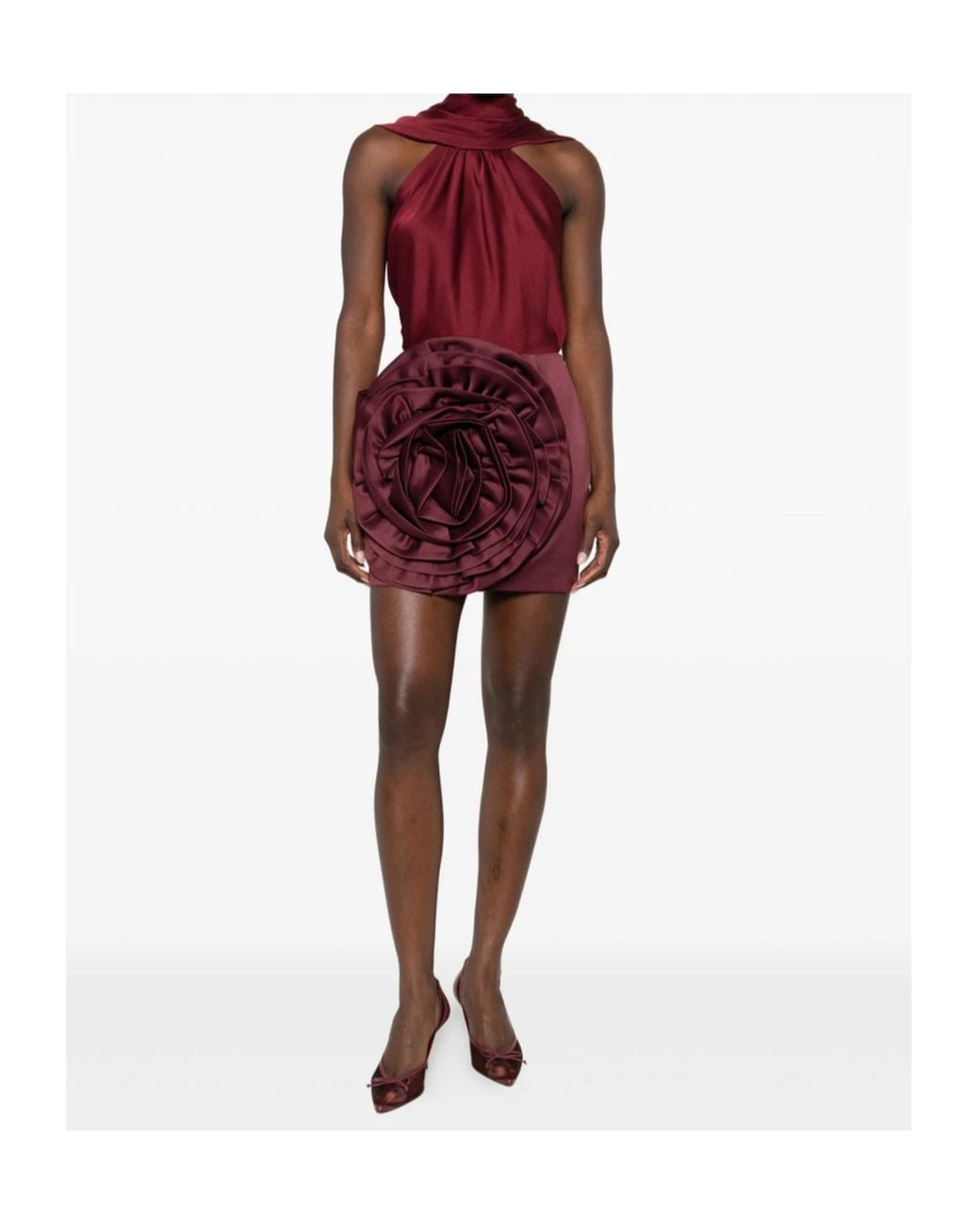 ROTATE BIRGER CHRISTENSEN Red Mini Skirt