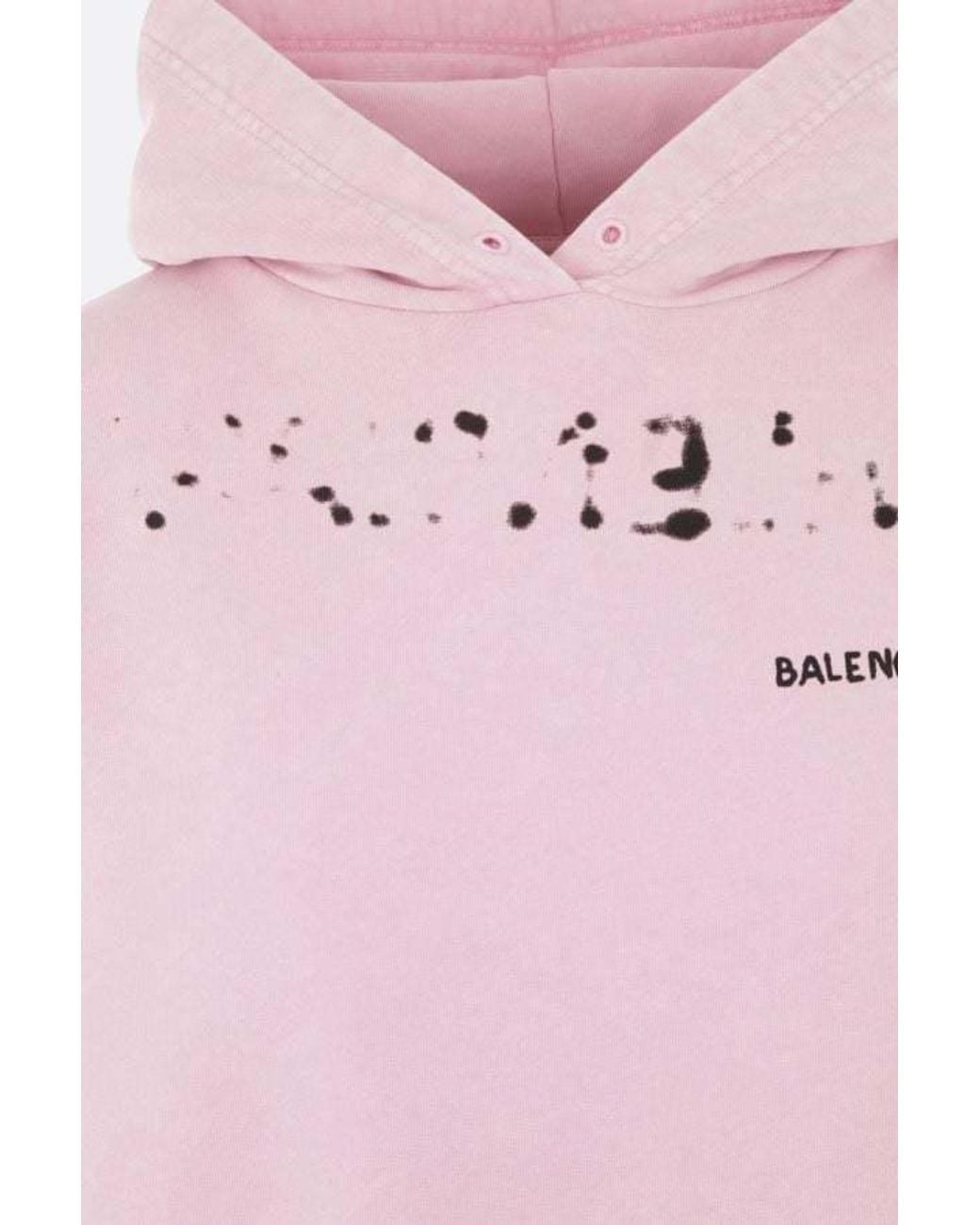 Balenciaga Pink Logo Printed Oversized Hoodie