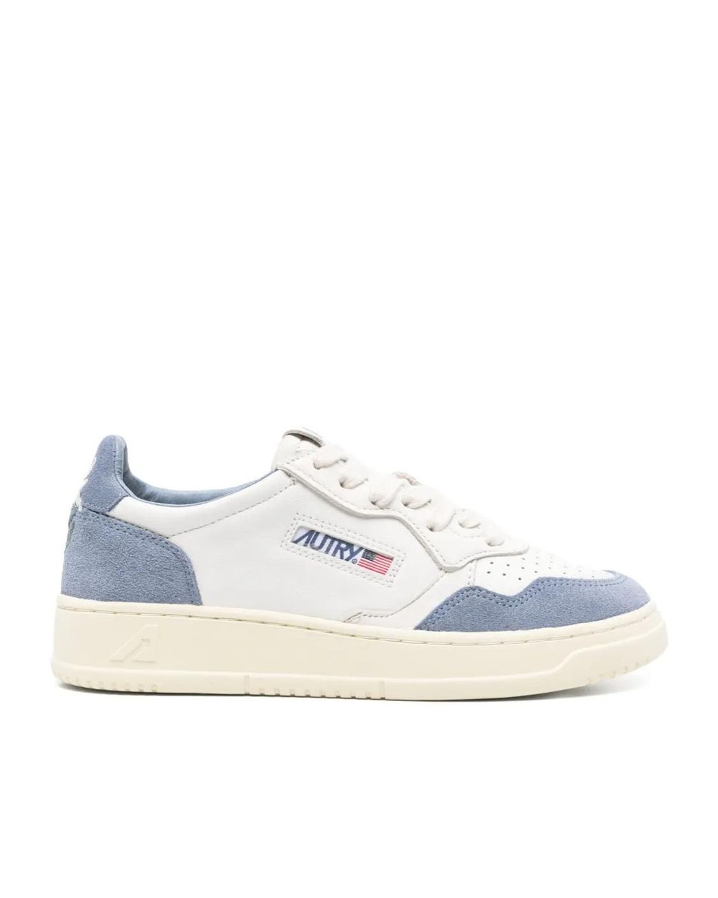 Autry White Medalist Low Lace-Up Sneakers