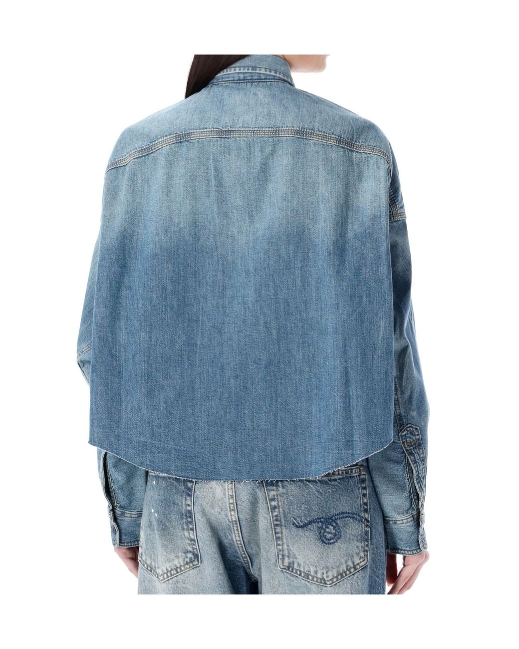 R13 Blue Long-Sleeved Denim Shirt