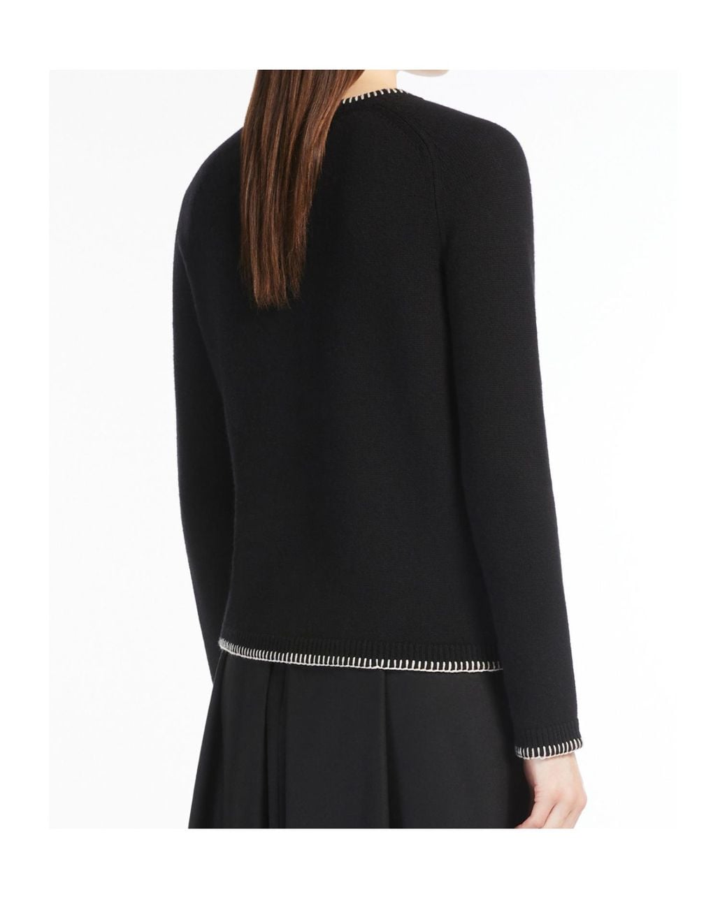Max Mara Black Crewneck Long-Sleeved Cardigan