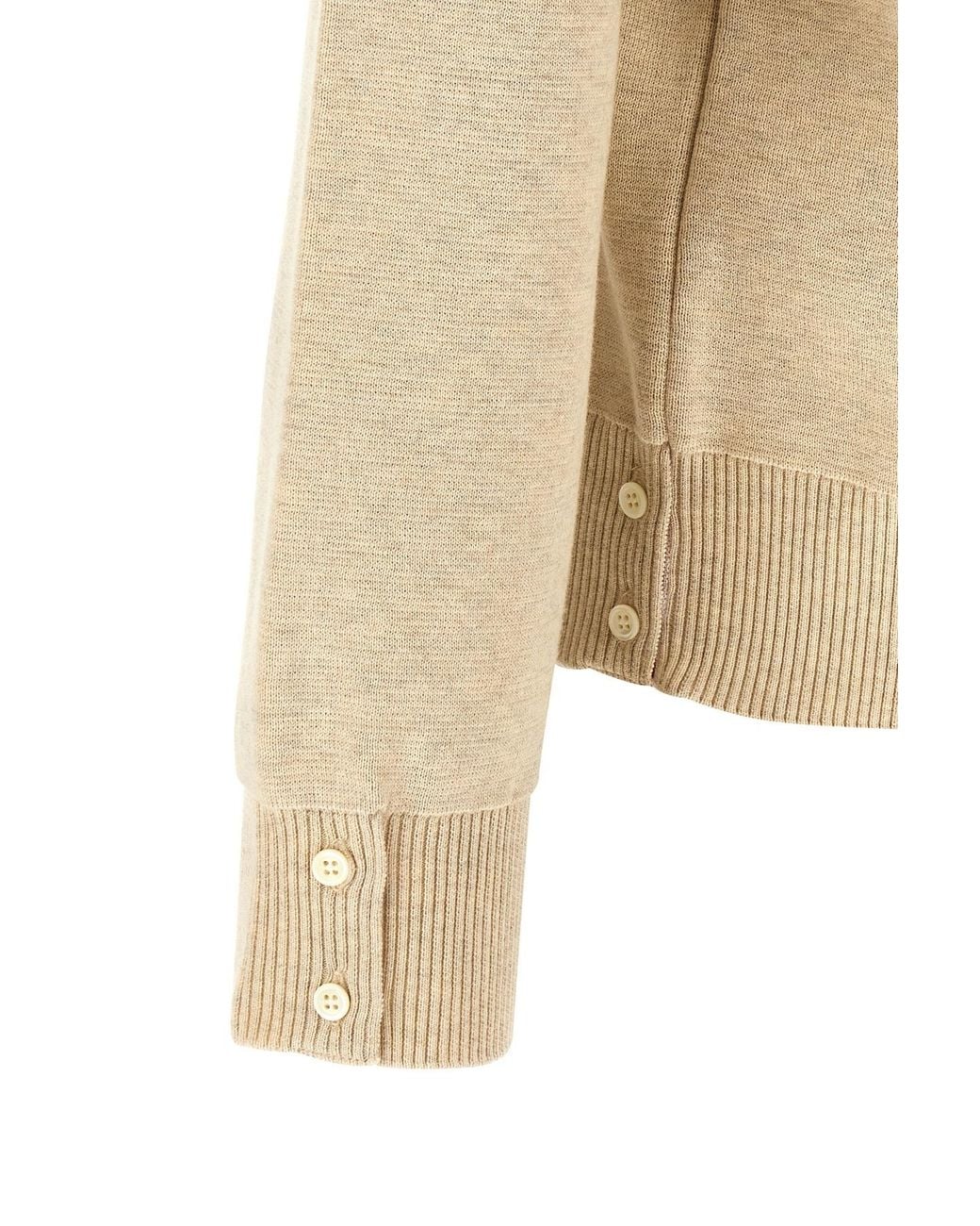 Thom Browne Natural 4-Bar Milan Stitch Knitted Sweater for men