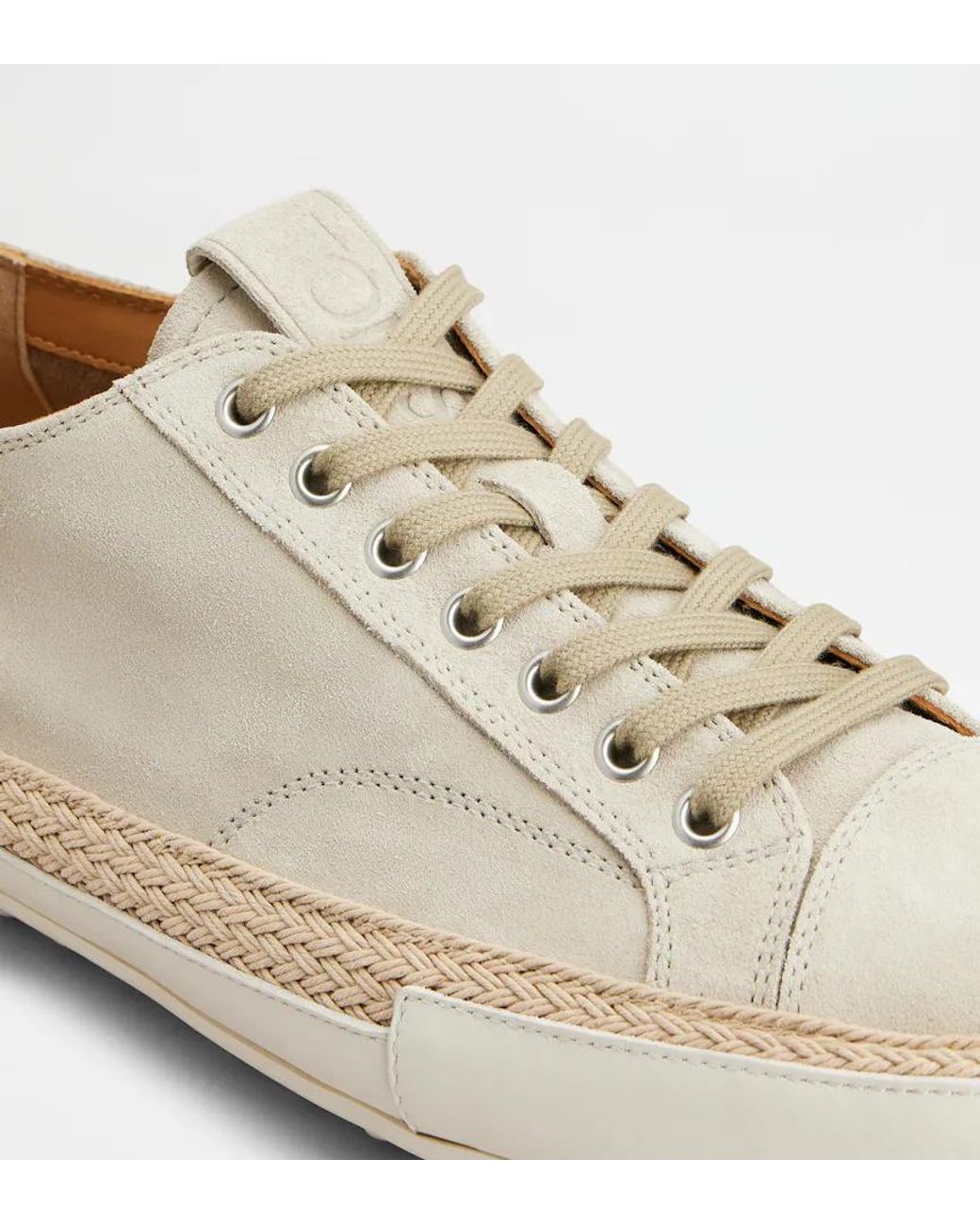 Tod's White Sneakers En Cuir Velours for men