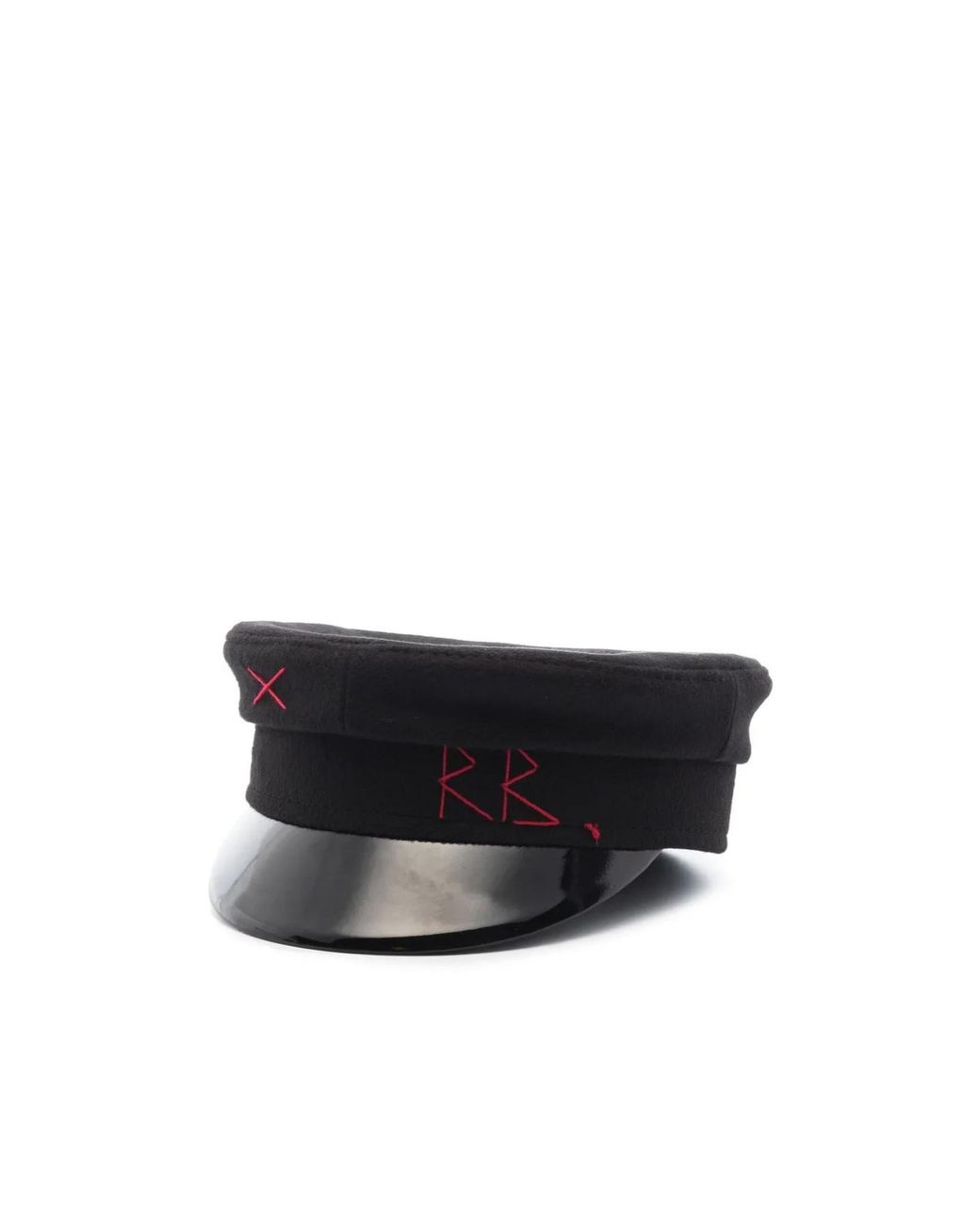Ruslan Baginskiy Black Embroidered Monogram Baker Boy Hat