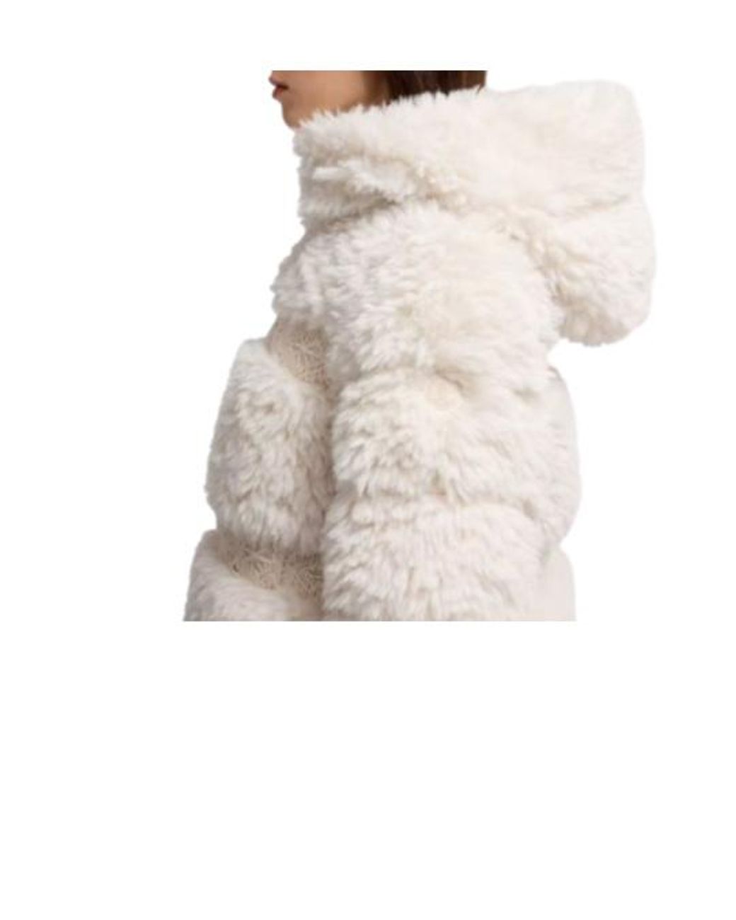 Moncler Natural Verie Teddy Hooded Short Down Jacket