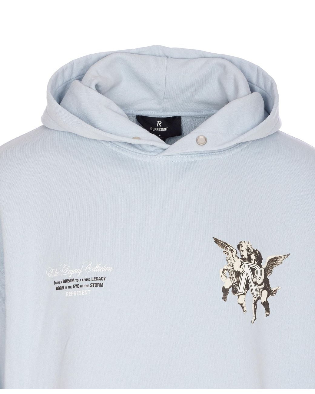 Represent Blue Legacy Cherubs Logo Printed Hoodie for men