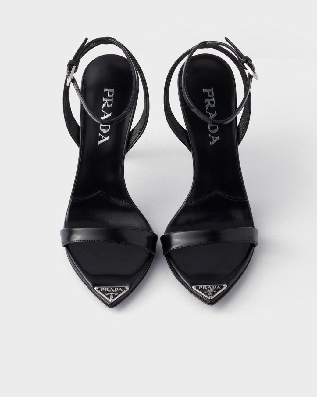 Prada White Brushed Leather Sandals