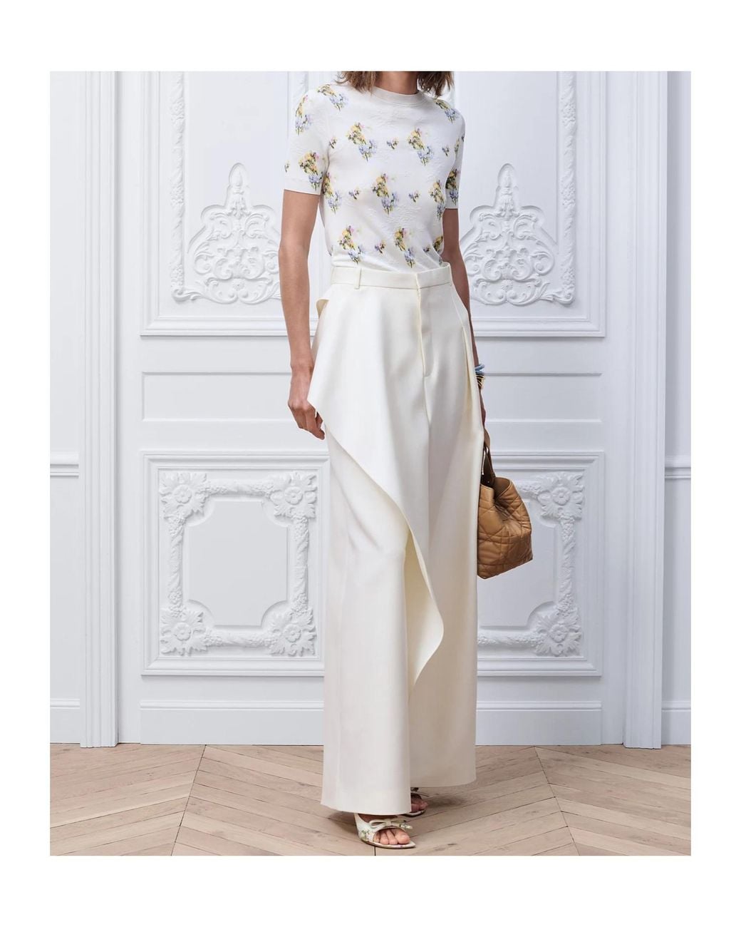 Dior White Draped Regular-Fit Pants