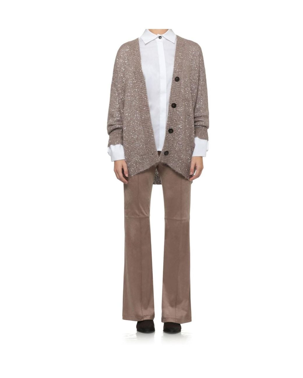 D.exterior White Concealed Placket Shirt