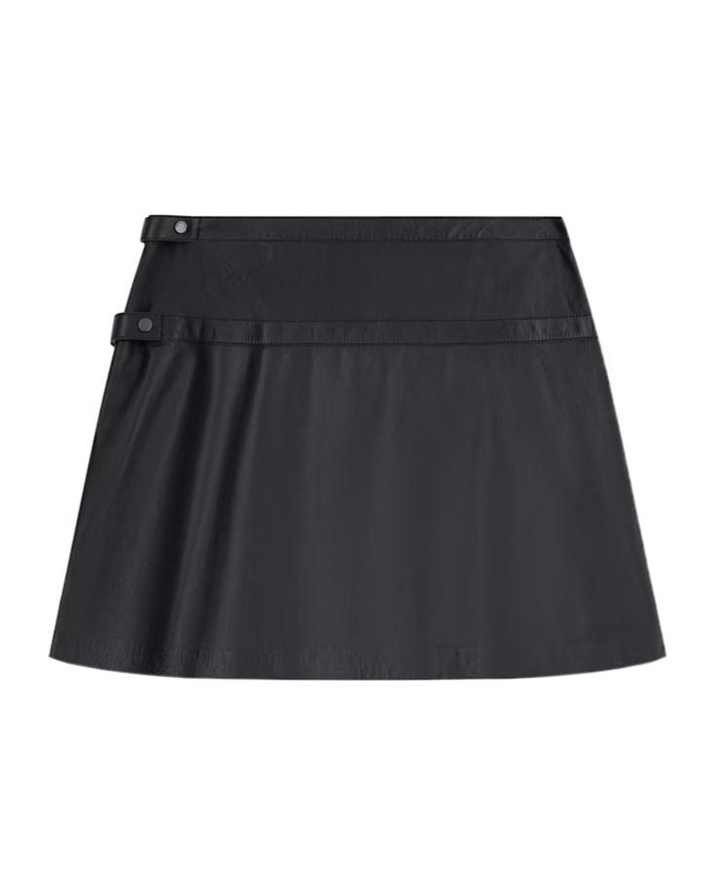 Emporio Armani Black Buckled Pleated Mini Skirt