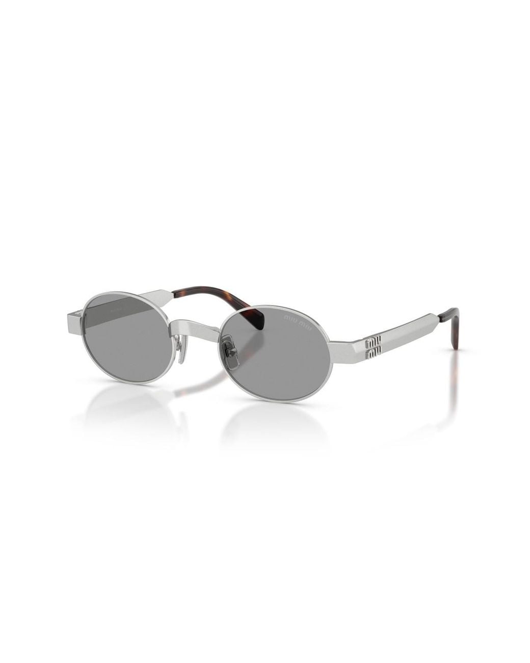 Miu Miu White Eyewear Envie Oval Frame Sunglasses