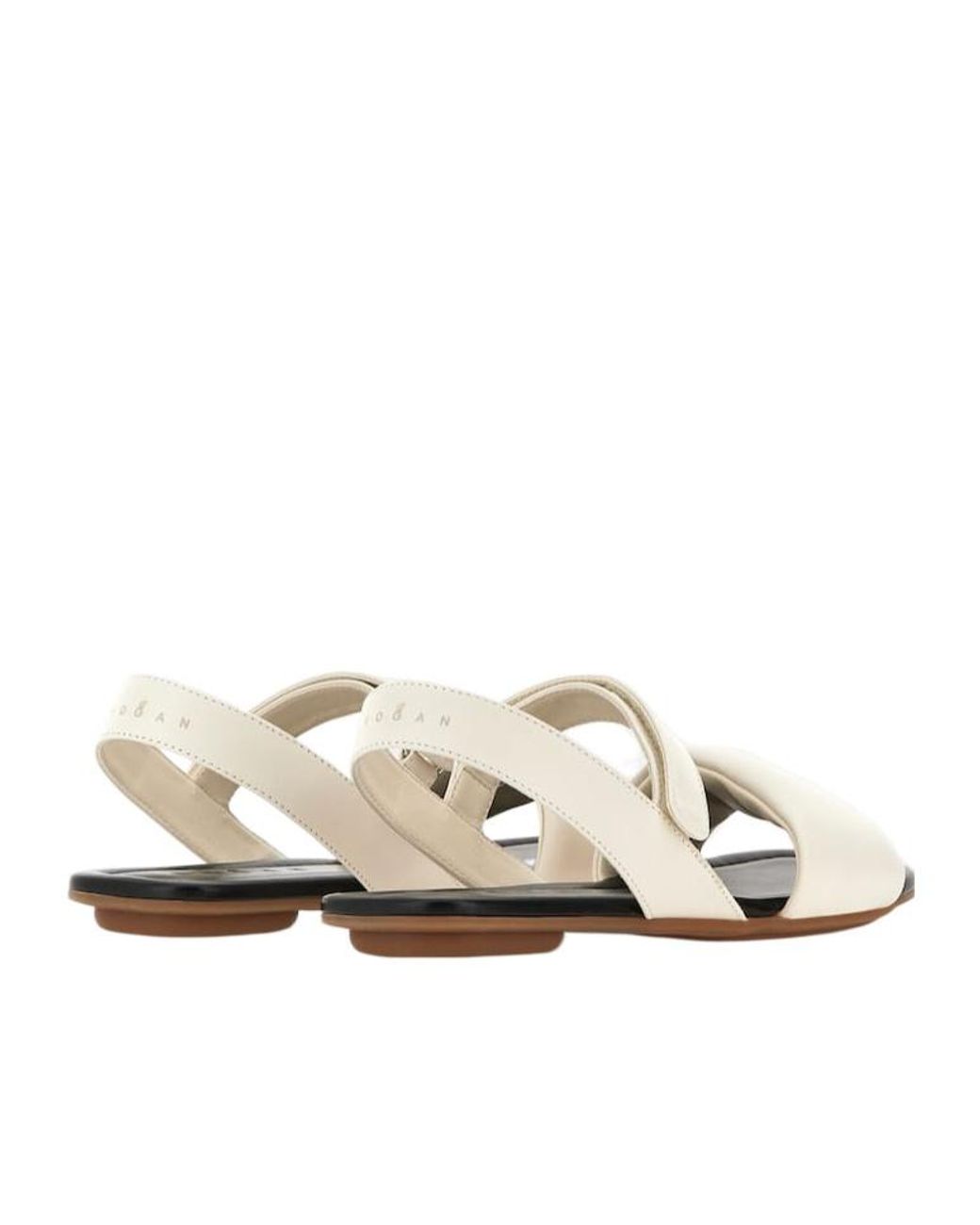 Hogan White Leather Sandals