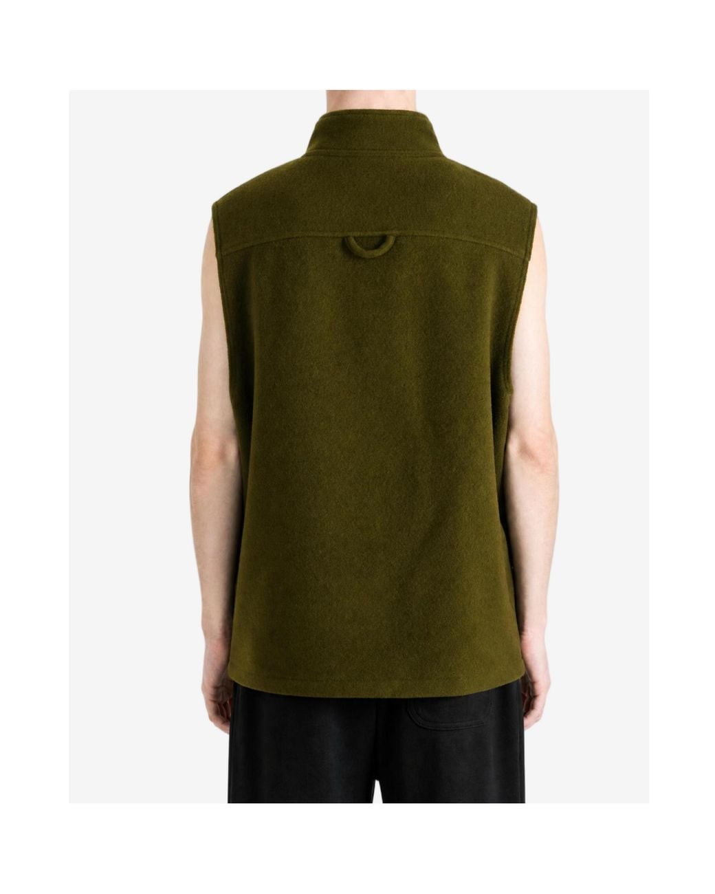 Rier Green Zip-Up High Neck Vest for men