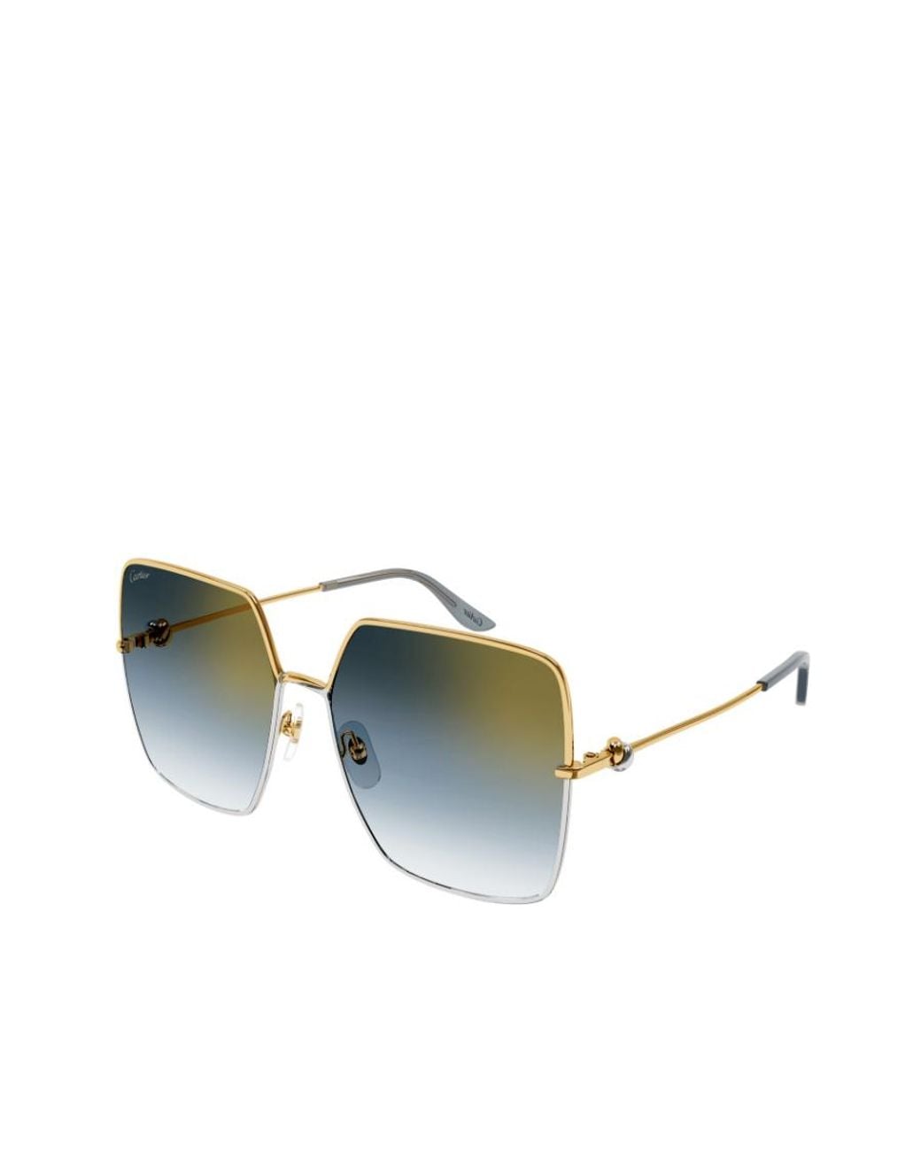 Cartier Blue Square Frame Sunglasses