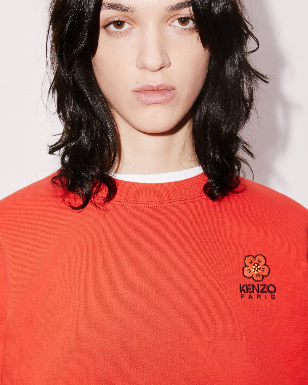 KENZO Red 'Boke Flower' Crest Sweatshirt