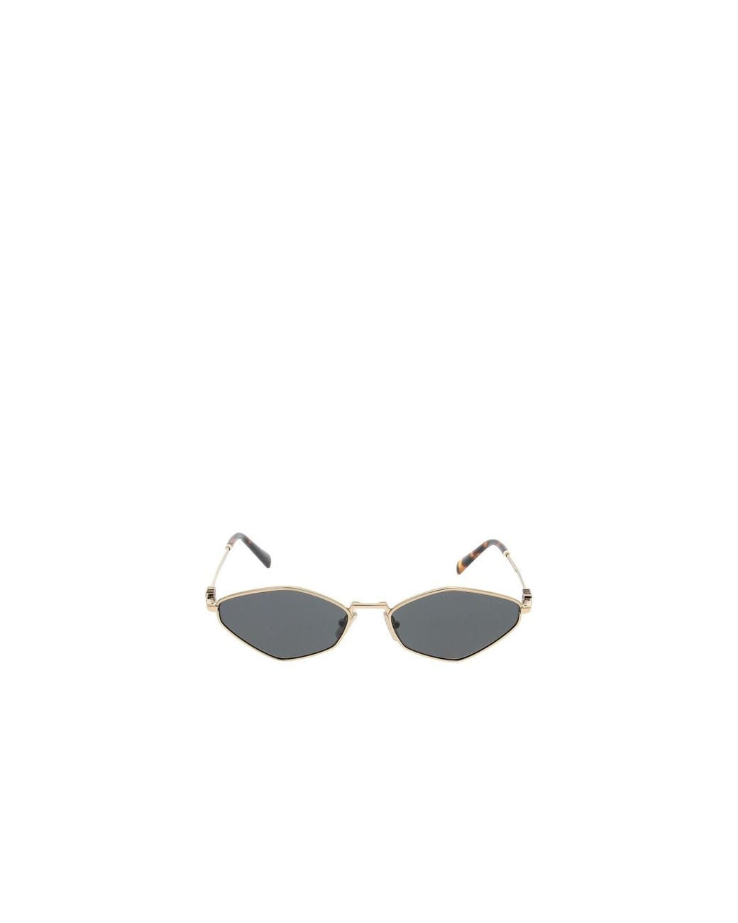 Miu Miu White Eyewear Geometric Frame Full Rim Sunglasses
