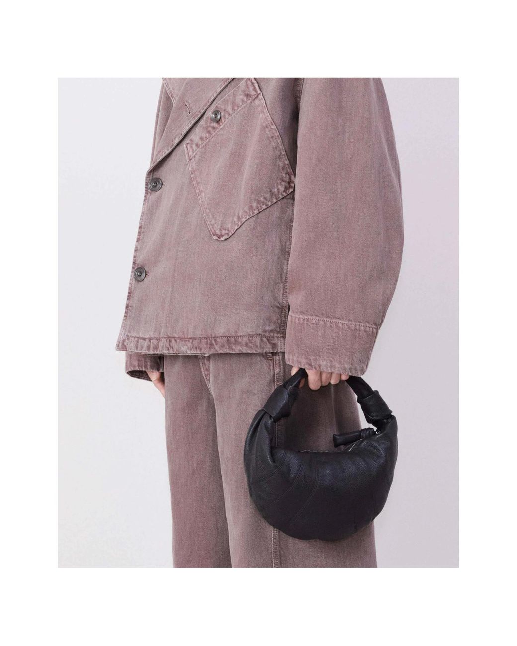 Lemaire Black Mini Fortune Croissant Tote Bag
