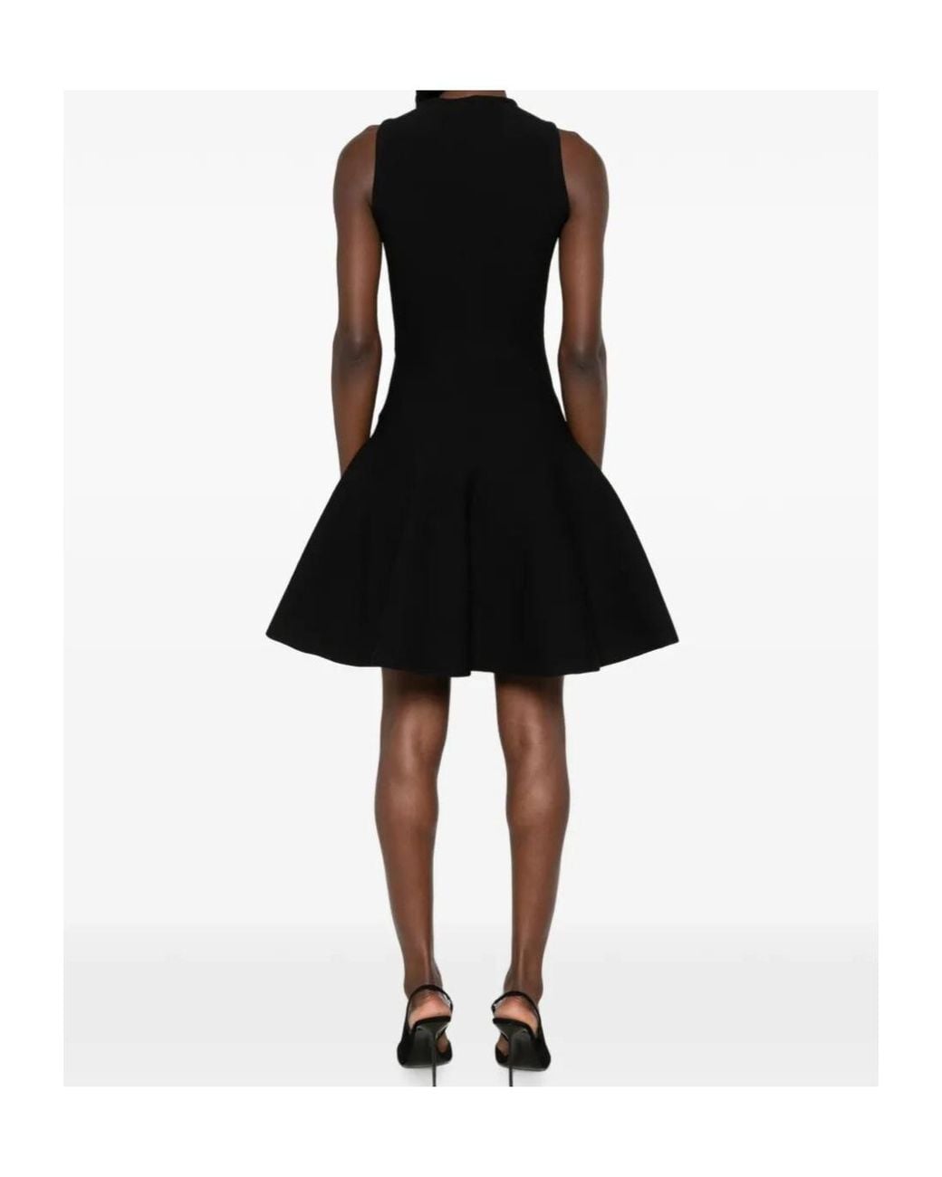 Alaïa Black Alaïa Cross-Front Cutout Knit Dress