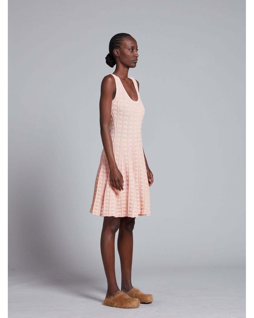 Marni Pink Scoop-Neck Cotton Dress