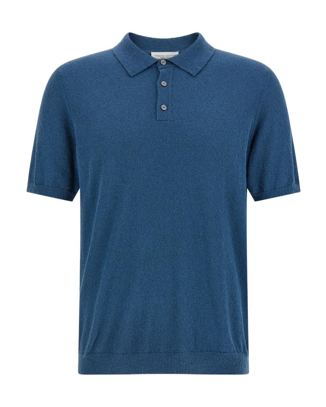 Roberto Collina Blue Short-Sleeved Polo Shirt for men