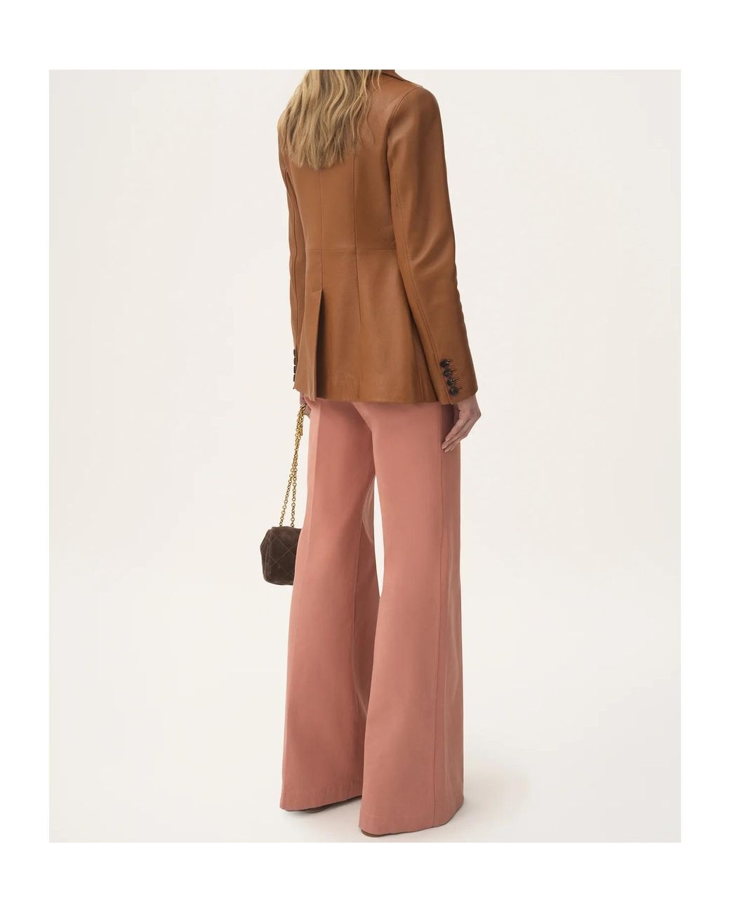 Chloé Brown Patch-Pocket Leather Jacket