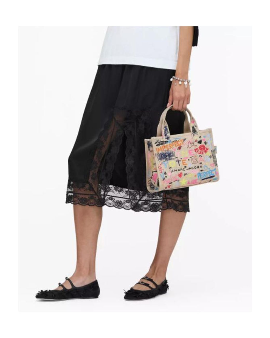 Marc Jacobs Pink The Punk Scribble Small Tote Bag
