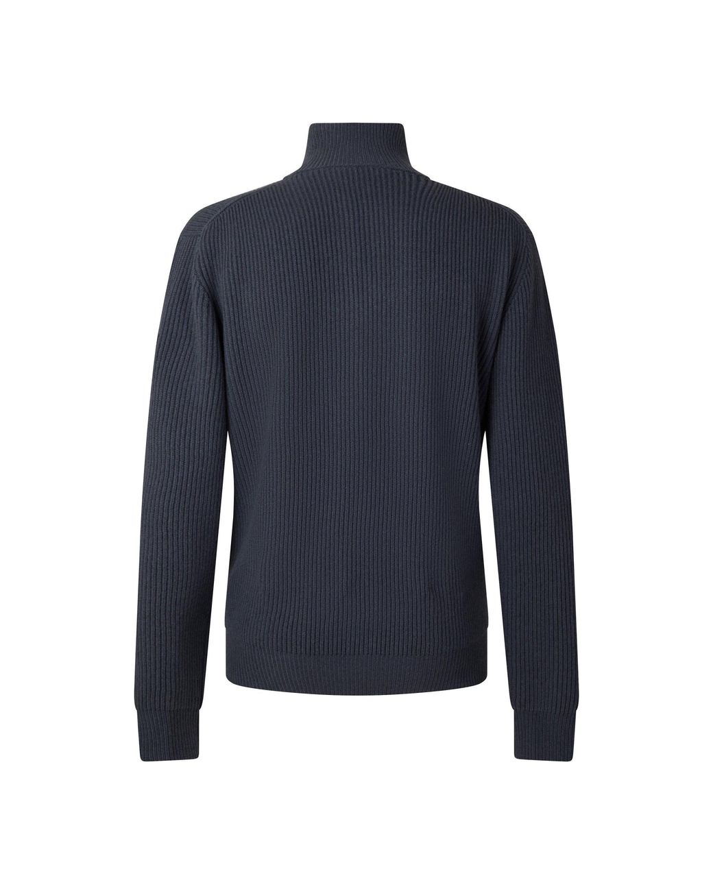 Canada Goose Blue Half-Collar Half-Zip Vertical Striped Knit Sweater for men