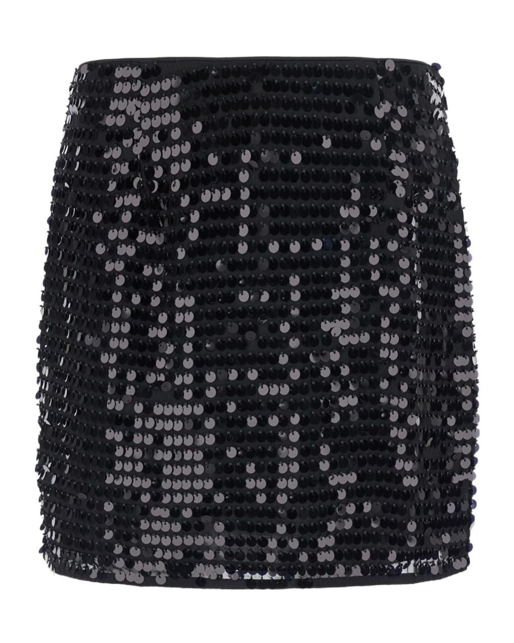 ROTATE BIRGER CHRISTENSEN Black Sequin Mini Skirt