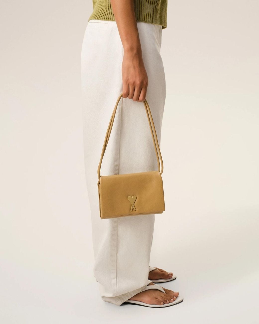 AMI Metallic Voulez-Vous Logo-Appliqué Clutch Bag