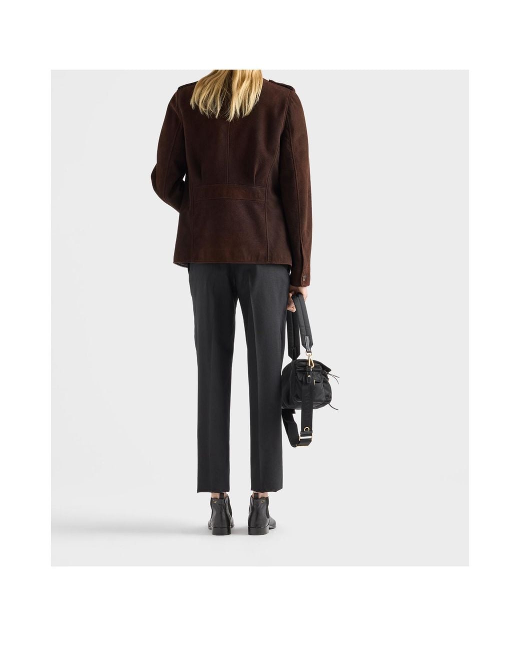 Prada Brown Long-Sleeved Button-Up Jacket
