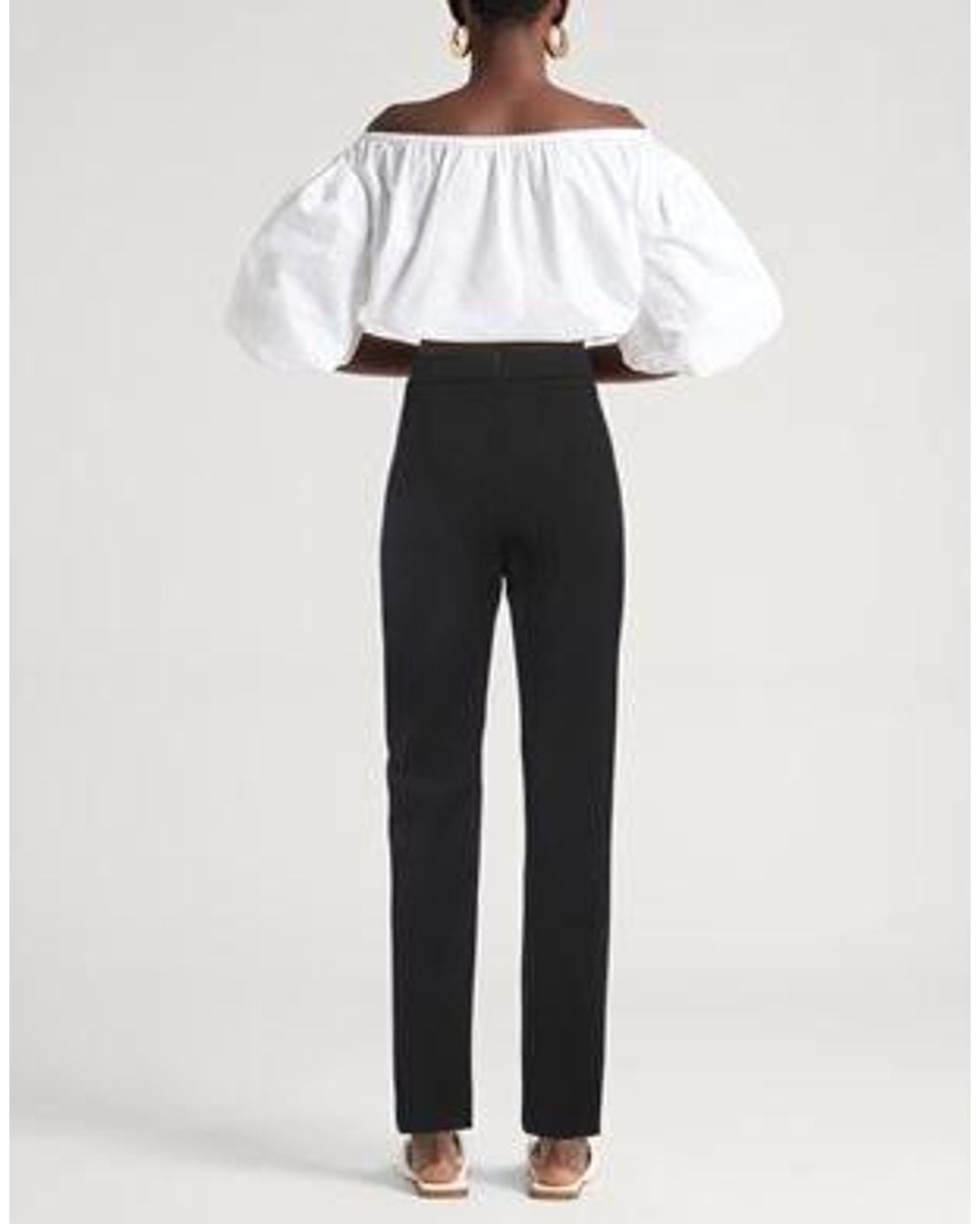 Sportmax White Fashion Straight-Leg Stretch Casual Pants
