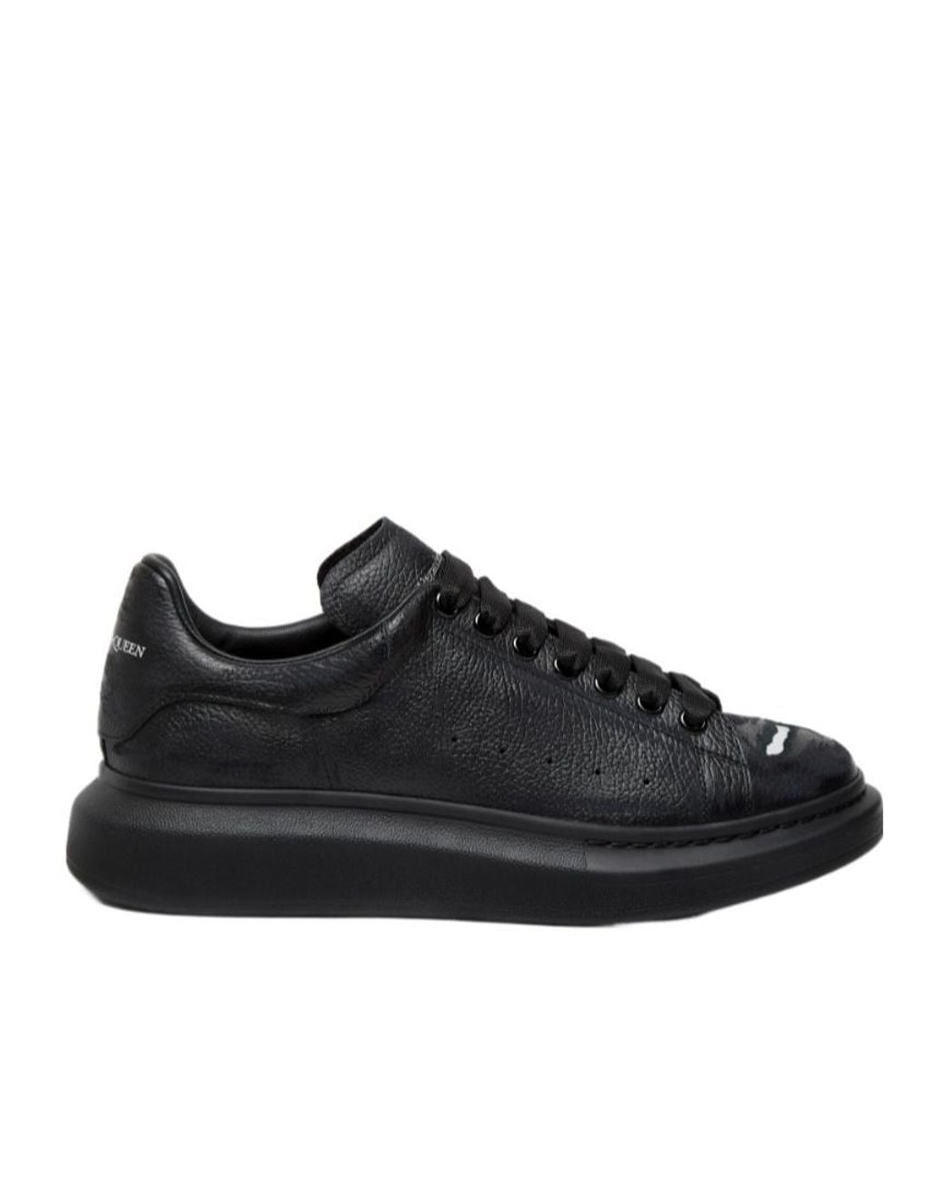 McQueen Black Oversized Low-Top Sneakers for men