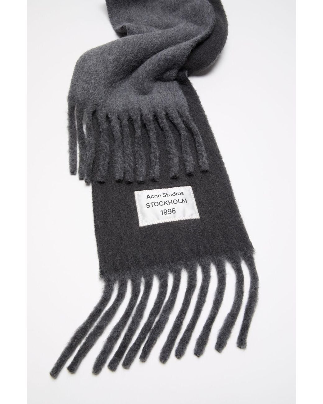 Acne Black Bicolour Alpaca Scarf