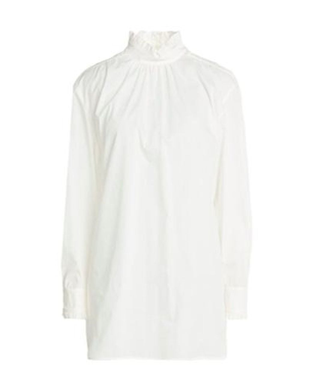 Max Mara White Solid-Color Long-Sleeved Shirt