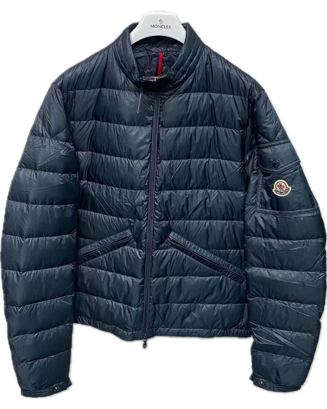 Moncler Blue Long-Sleeved Cotton-Padded Jacket for men