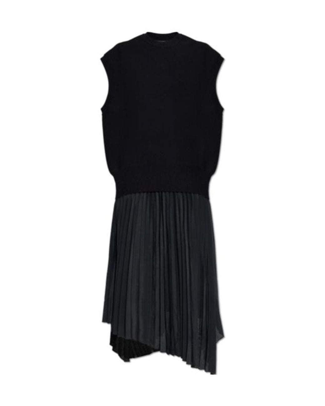 AllSaints Black Pleated Midi Dress