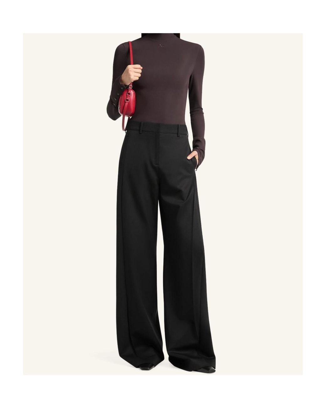 Courreges Black Courrèges Wide Leg Pants