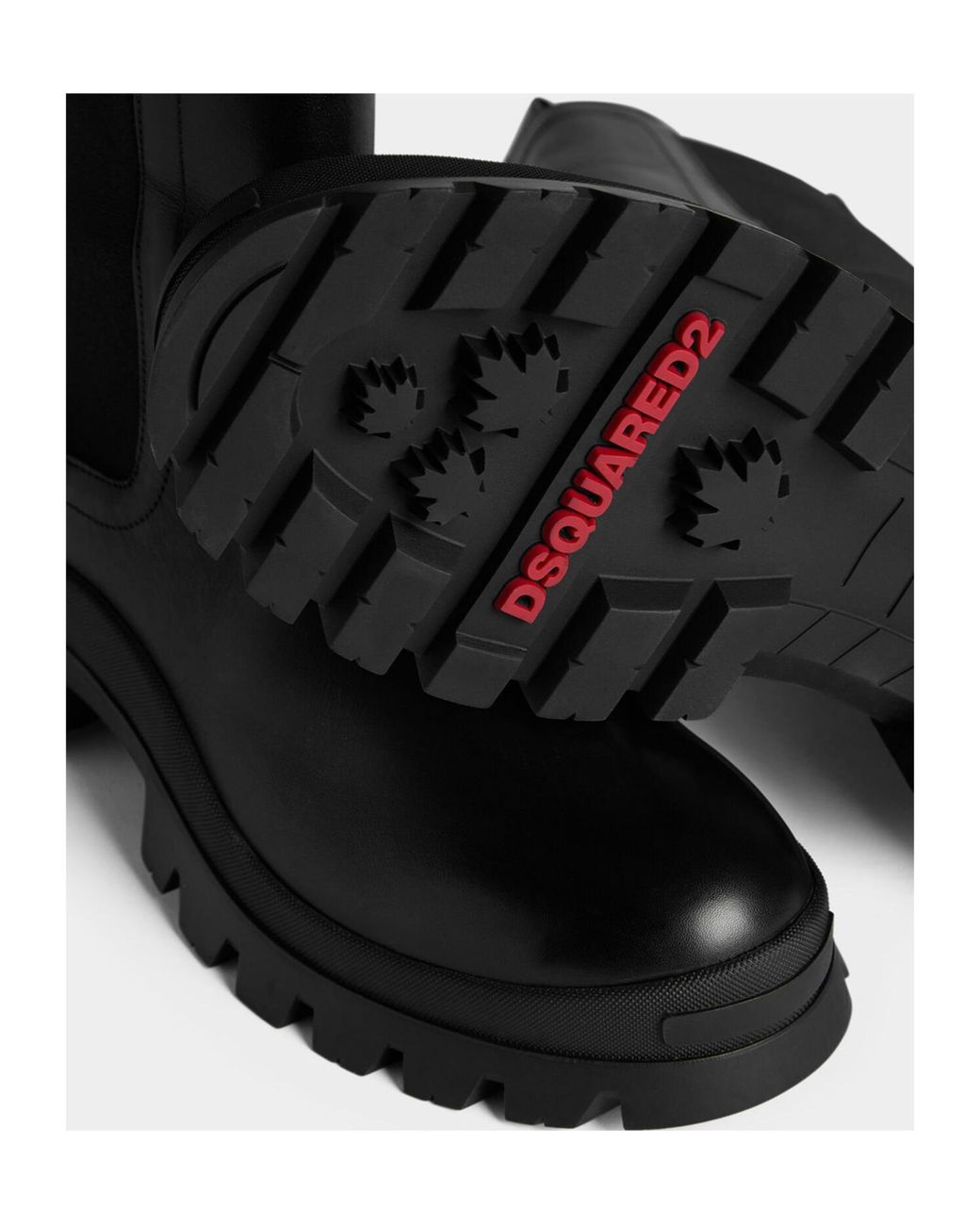 DSquared² Black D2 Statement Chunky-Sole Ankle Boots