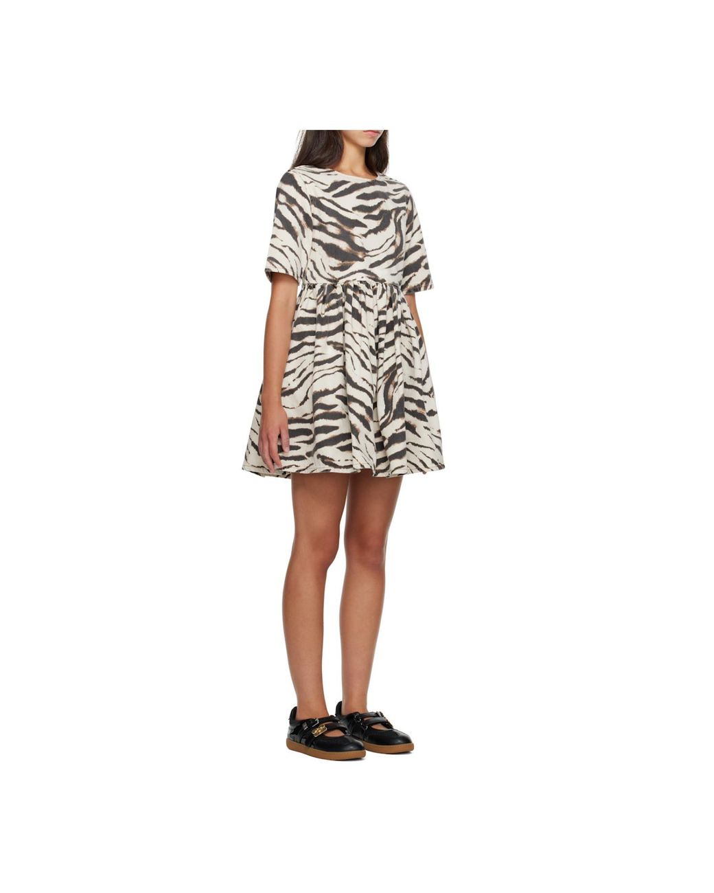 Ganni Multicolor Zebra Denim Mini Dress