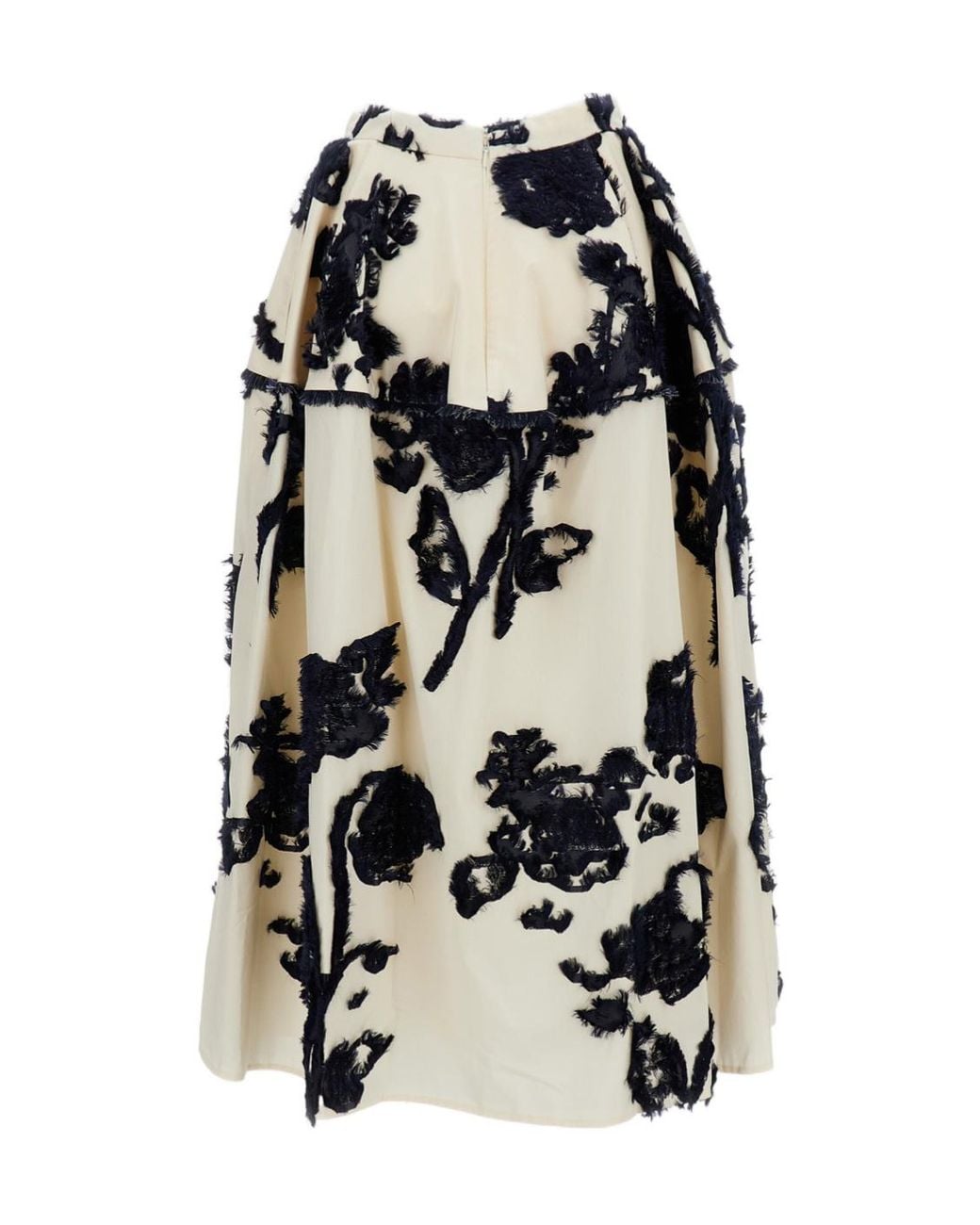 Erdem White Fil Coupe Poplin Skirt