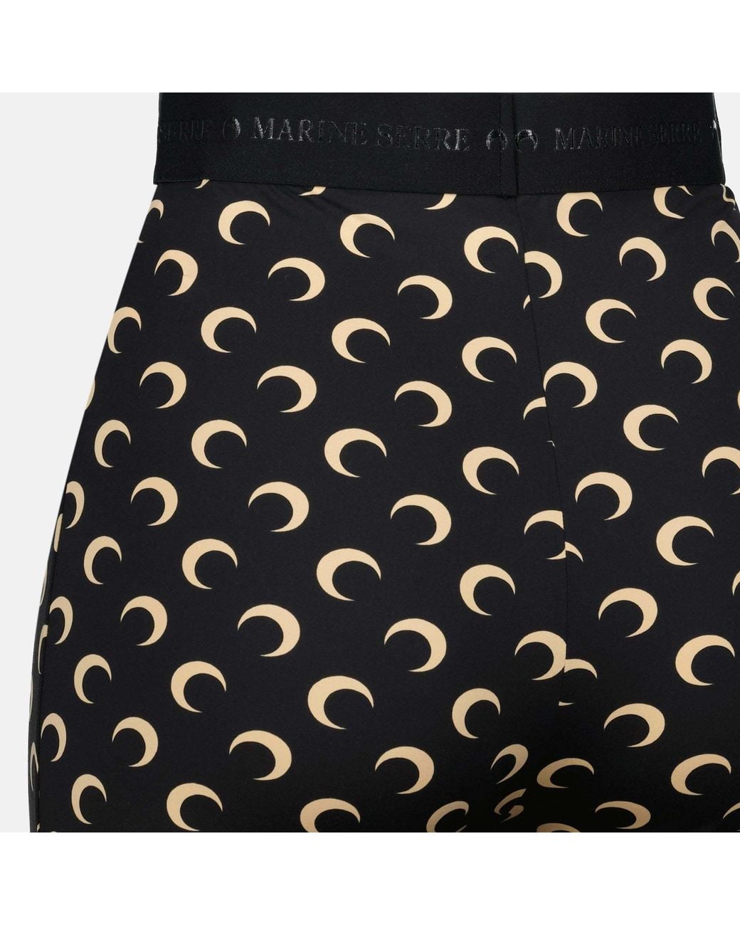 MARINE SERRE Black Moon-Printed Stretch Cyclist Shorts